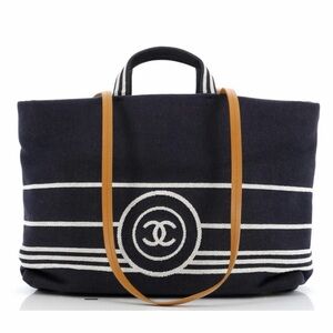 💯Auth Chanel Coco Mark Denim Canvas & Leather Tote Bag - LimitedEdition!